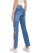 Jeans bordado flores azul (S-XXL)