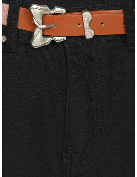 Falda denim midi cinturón negro (36-46)