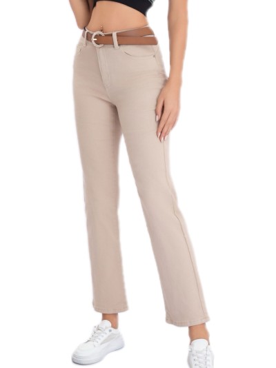 Jeans cinturón beis (36-46)