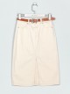 Falda denim midi cinturón beis (36-46)