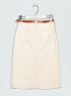 Falda denim midi cinturón beis (36-46)