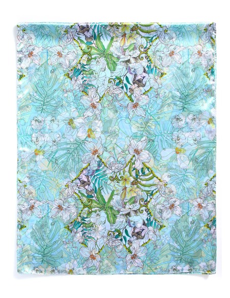 Pañuelo floral efecto seda 70 X 180 CM