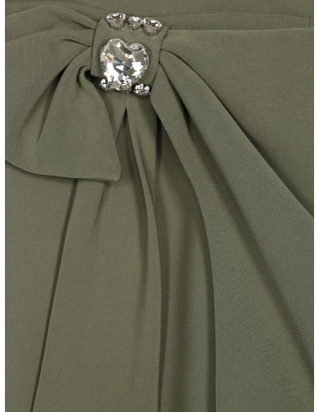 Shorts skirt with bows verde-militar