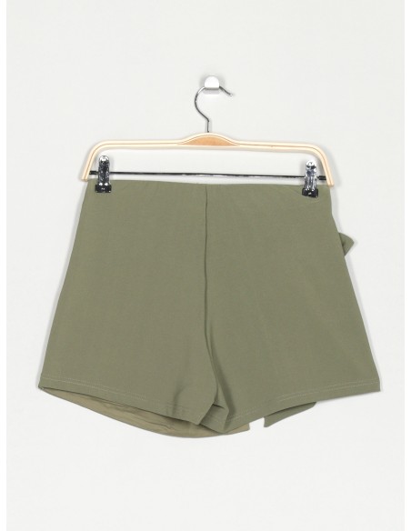 Shorts skirt with bows verde-militar