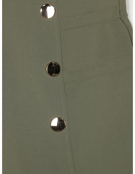 Short falda botones verde-militar