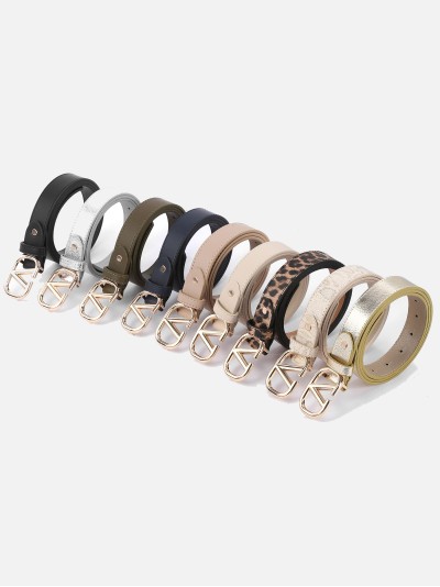 Cinturón polipiel detalle metálico