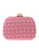 Bolso clutch de fiesta rafia contraste fucsia