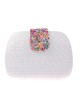 Bolso clutch de fiesta efecto rafia abalorio blanco