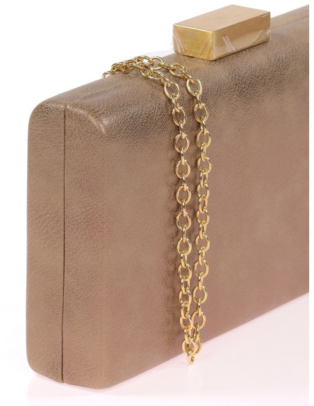 Bolso clutch de fiesta polipiel taupe