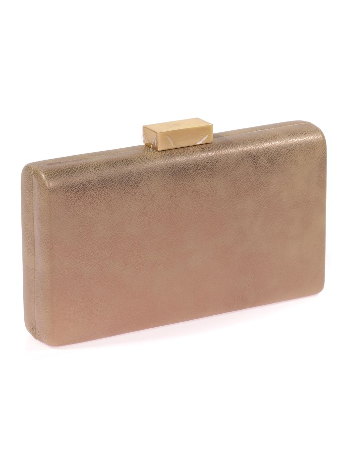 Faux leather clutch taupe
