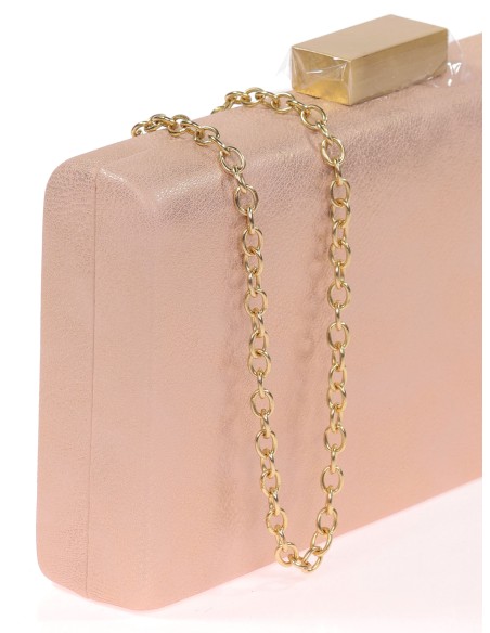 Bolso clutch de fiesta polipiel rosa
