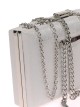 Bolso clutch de fiesta polipiel detalle cadenas plata