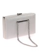Bolso clutch de fiesta polipiel detalle cadenas plata