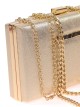 Bolso clutch de fiesta polipiel detalle cadenas oro-claro