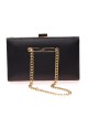 Bolso clutch de fiesta raso cadenas negro