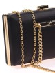 Bolso clutch de fiesta raso cadenas negro