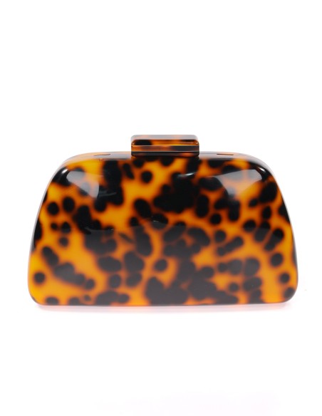 Bolso clutch de fiesta nácar leopardo