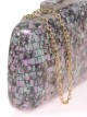 Bolso clutch de fiesta nácar gris