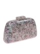 Bolso clutch de fiesta nácar gris