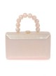 Bolso clutch de fiesta nácar detalle asa blanco-roto