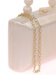 Bolso clutch de fiesta nácar detalle asa blanco-roto