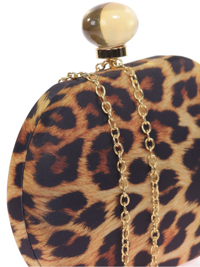Bolso clutch de fiesta leopardo bola leopardo