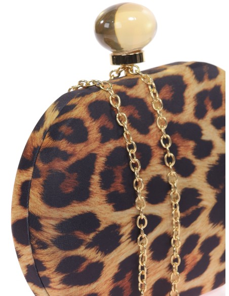 Bolso clutch de fiesta leopardo bola leopardo