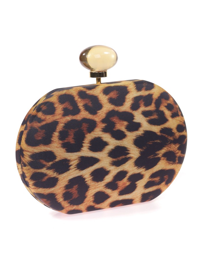 Bolso clutch de fiesta leopardo bola leopardo