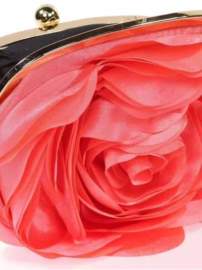 Bolso clutch de fiesta flor coral 2