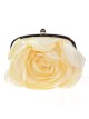 Bolso clutch de fiesta flor beige