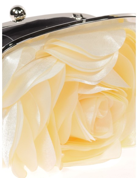 Bolso clutch de fiesta flor beige