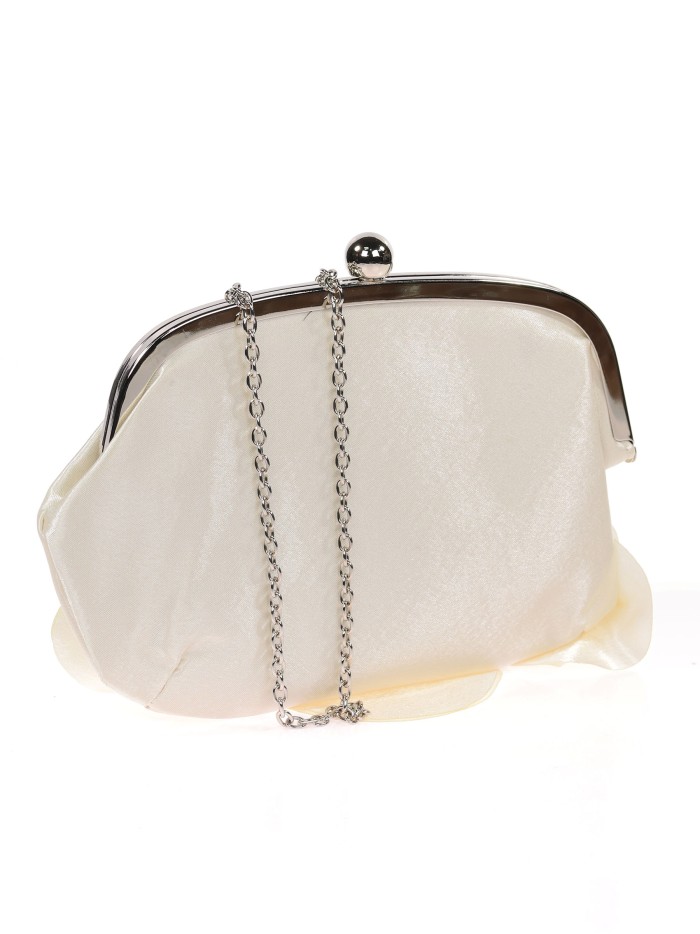 Bolso clutch de fiesta flor beige