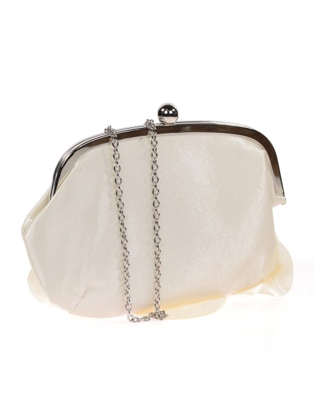 Bolso clutch de fiesta flor beige