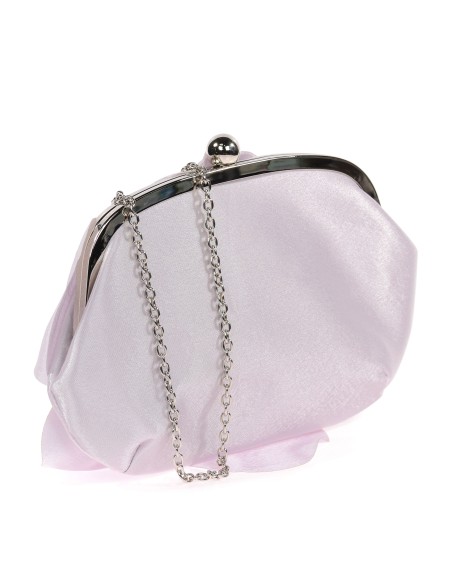 Bolso clutch de fiesta flor plata