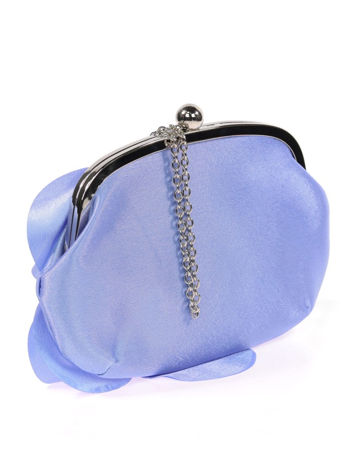 Bolso clutch de fiesta flor celeste