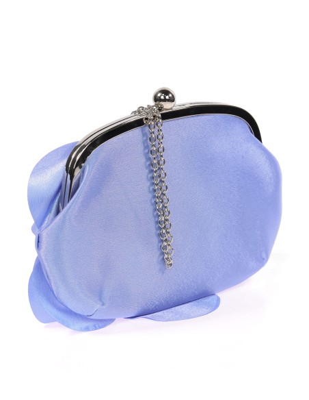 Bolso clutch de fiesta flor celeste