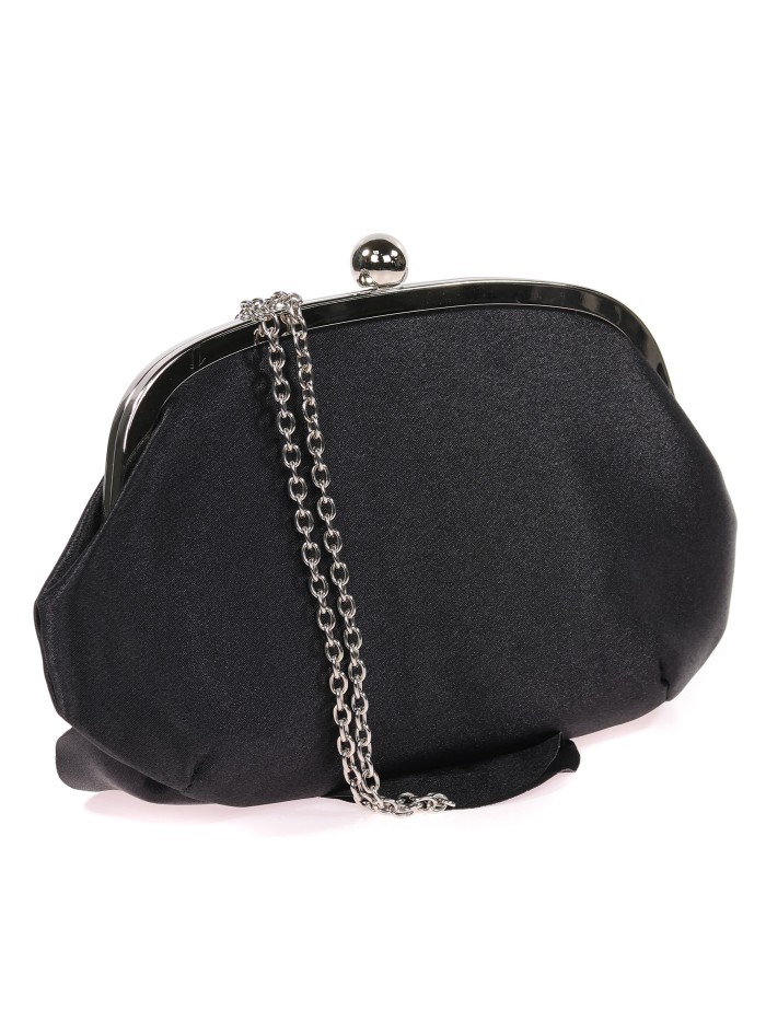 Bolso clutch de fiesta flor negro