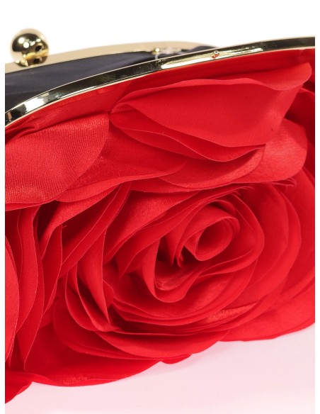 Bolso clutch de fiesta flor rojo