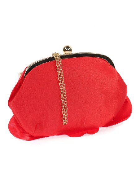 Bolso clutch de fiesta flor rojo