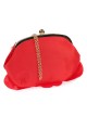 Bolso clutch de fiesta flor rojo