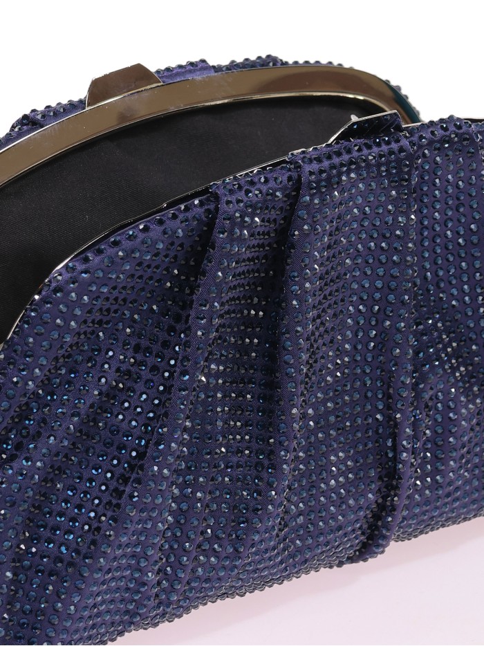 Cartera de fiesta pedrería azul-marino
