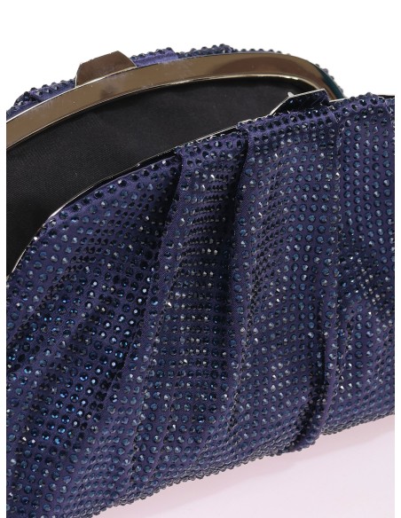 Cartera de fiesta pedrería azul-marino
