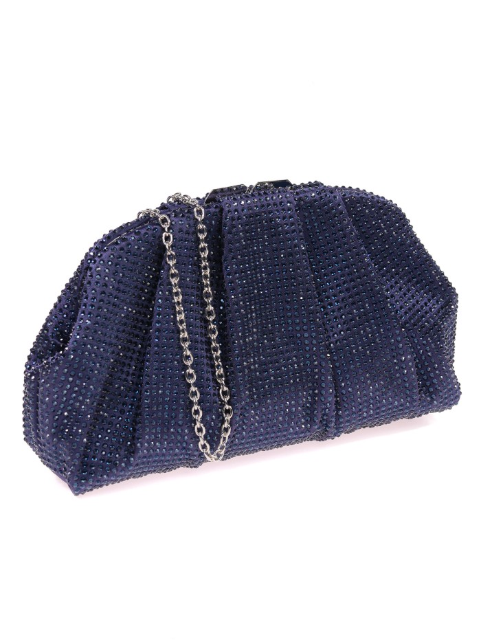 Cartera de fiesta pedrería azul-marino