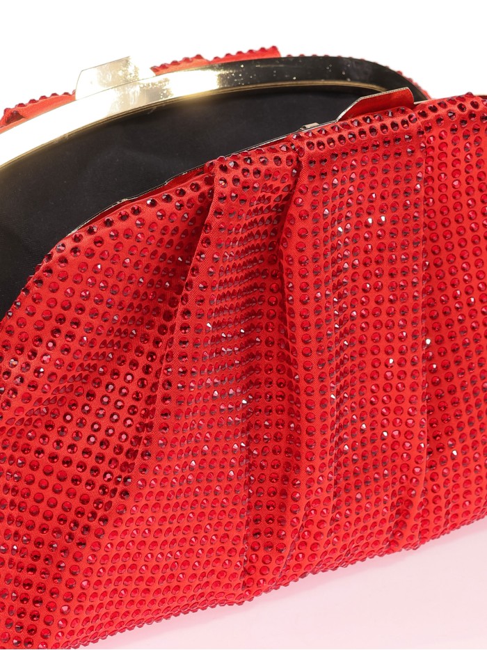 Cartera de fiesta pedrería rojo