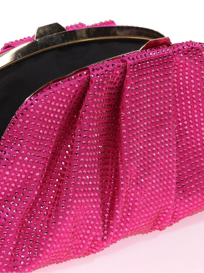 Cartera de fiesta pedrería fucsia