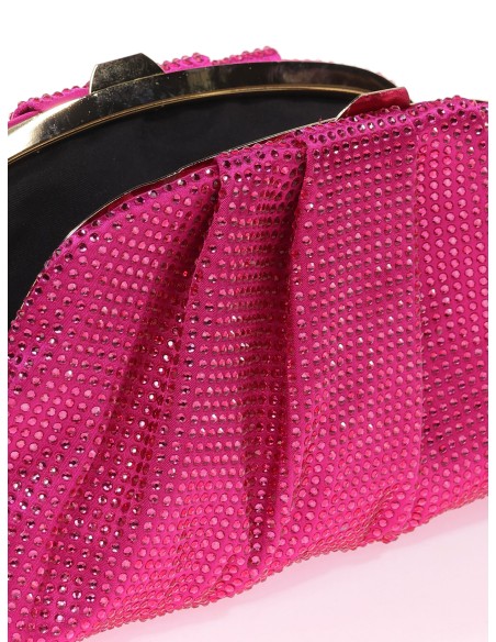 Cartera de fiesta pedrería fucsia
