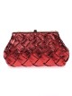 Bolso clutch de fiesta polipiel trenzado granate