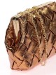 Bolso clutch de fiesta polipiel trenzado bronce