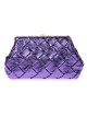Bolso clutch de fiesta polipiel trenzado azul-morado