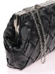 Bolso clutch de fiesta polipiel trenzado negro